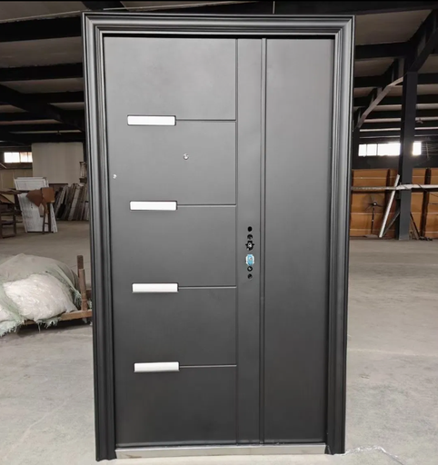 Grey Color Exterior Steel Security Entry Door